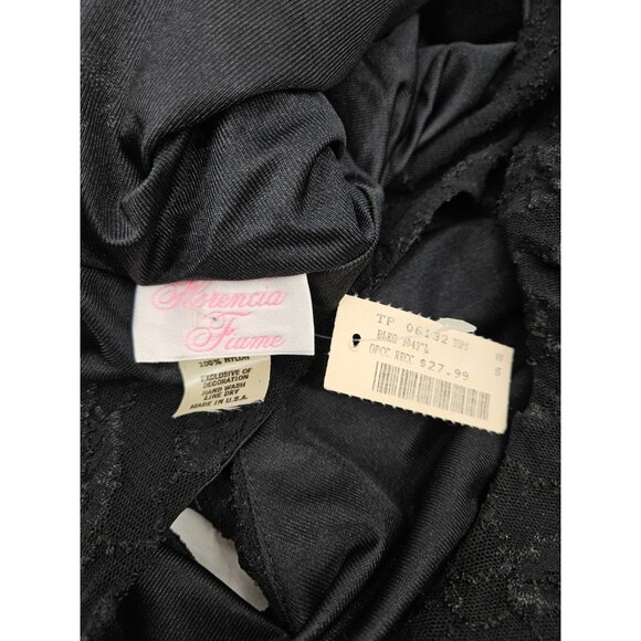 VTG New Florencia Fiume Lace Crop Tank Top Womens M? Black - Picture 4 of 4